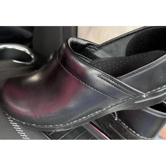 Sanita Danish Leather Black Clogs Workwear Nursing Doctor Minimalist Basic 39 - Picture 2 of 13